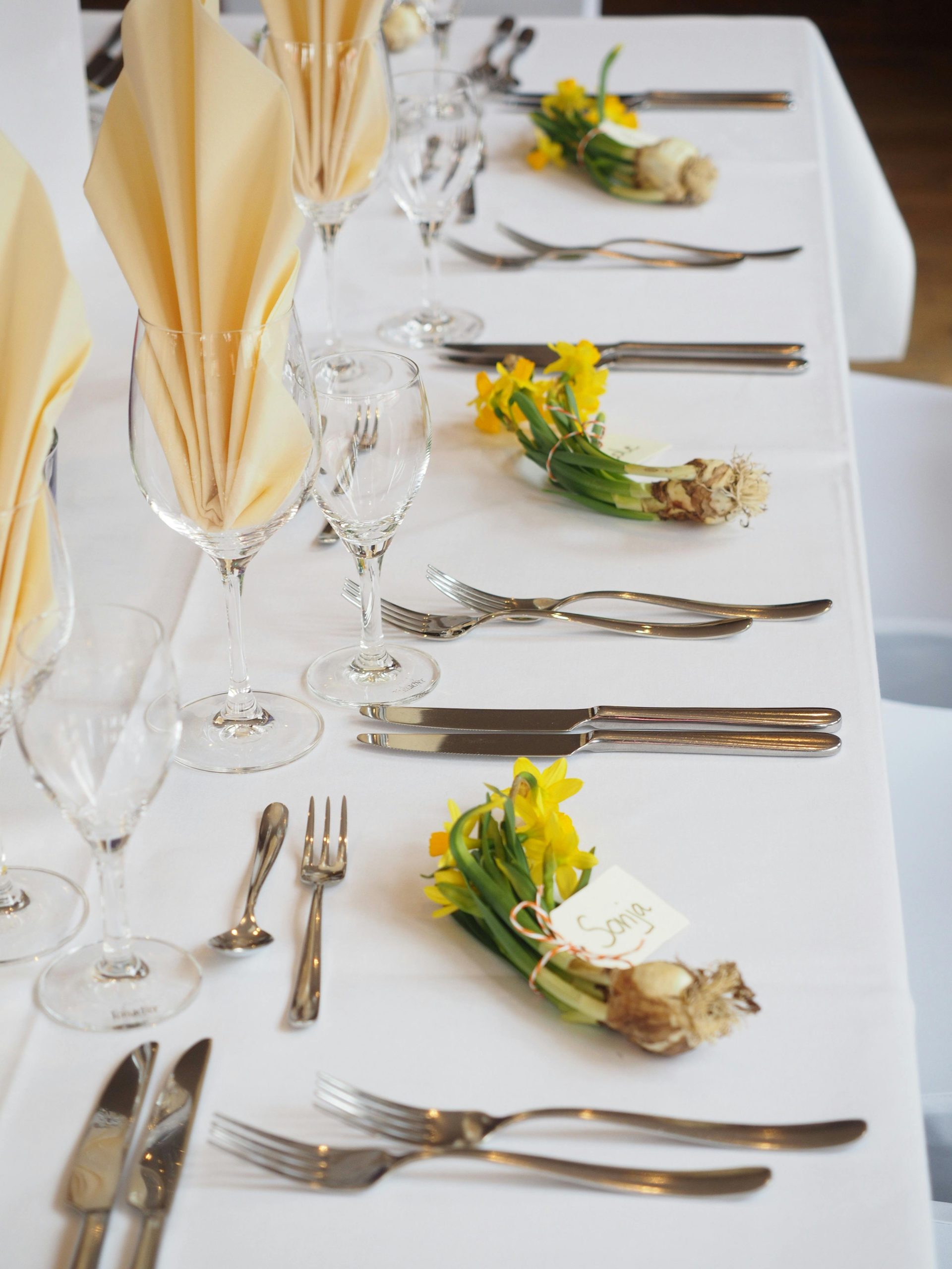 White Decor on a Table Setup